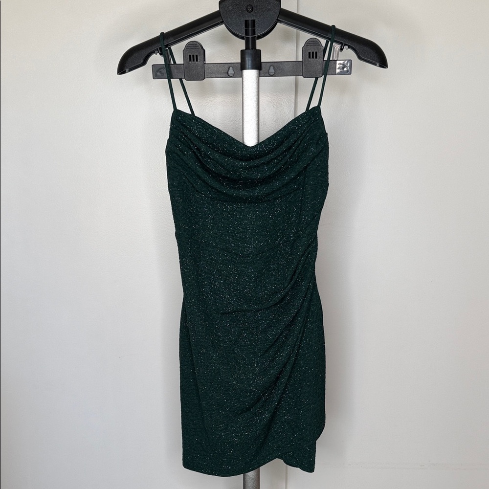 Elegant Forest Green Mini Dress